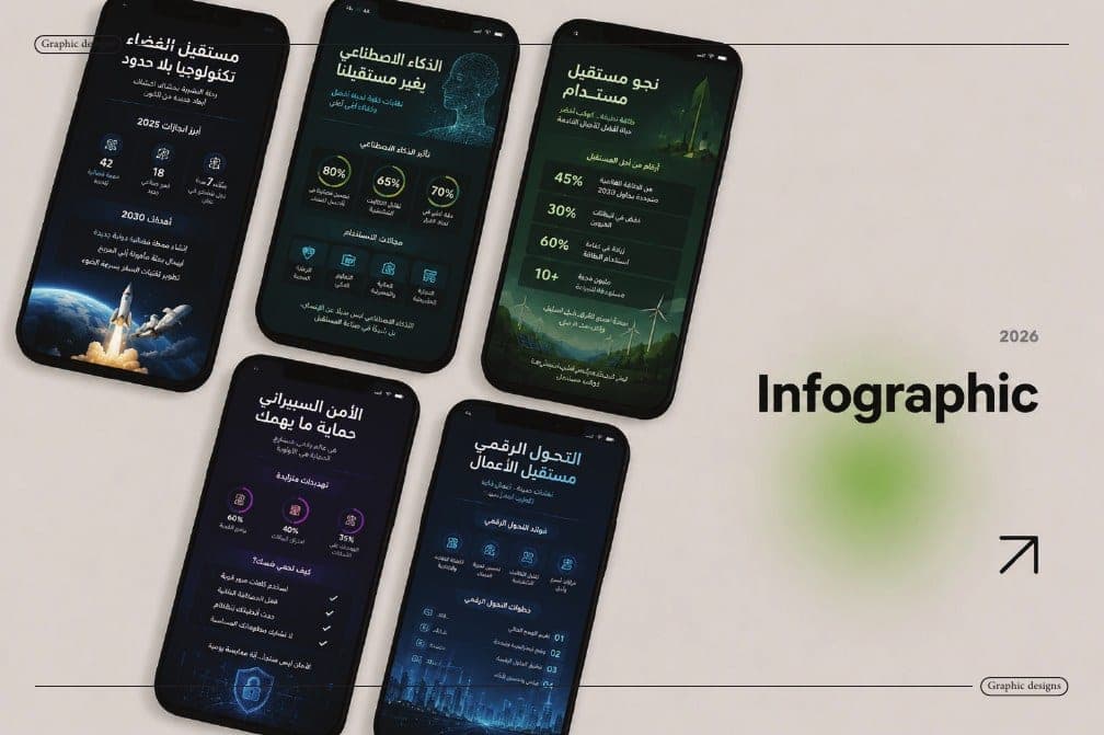 تصاميم إنفوجرافيك للمنصات الرقمية