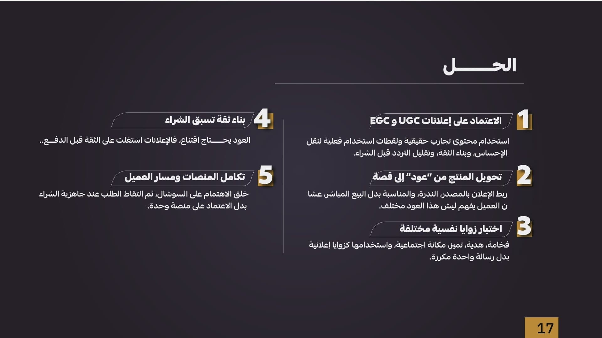 الشريحة 3 من دراسة متجر عود وعطور إلكتروني