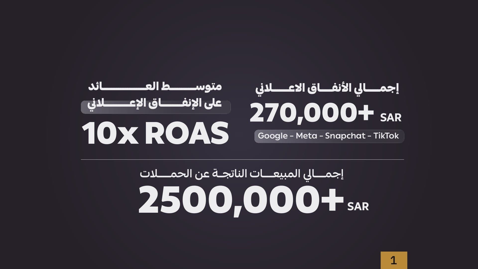 ملخص إجمالي إنفاق ومبيعات وعائد الحملات الإعلانية