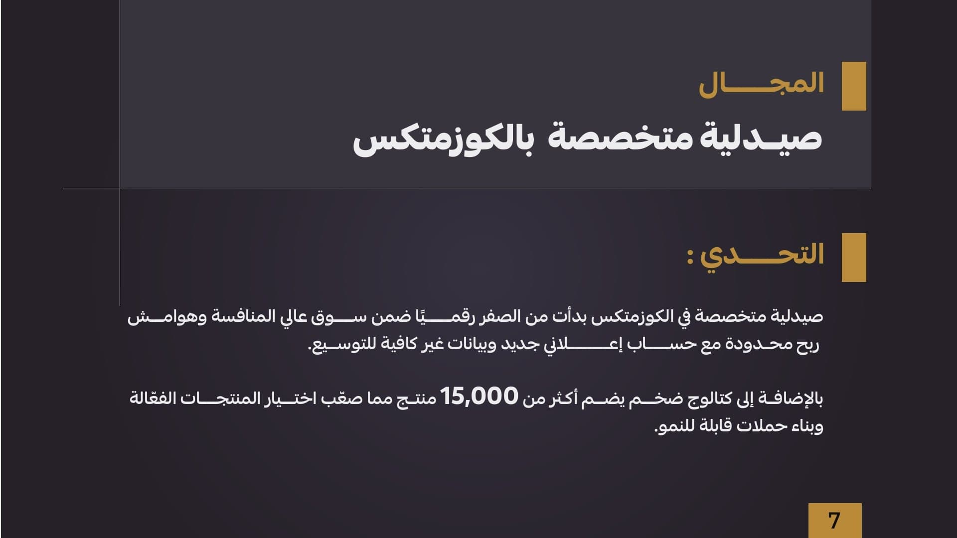 الشريحة 2 من دراسة متجر صيدلية ومستحضرات تجميل
